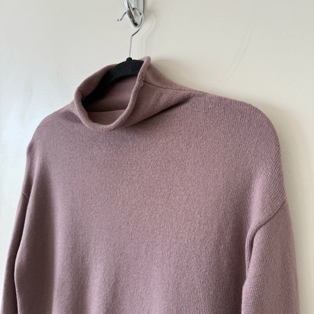 Aritzia Wilfred Cyprie Cow Neck Merino Wool Sweater - Mauve - Picture 7 of 10